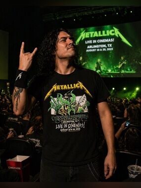Metallica Live in Cinemas Arlington TX August 18/20, 2023 Concert Tee Shirt XL